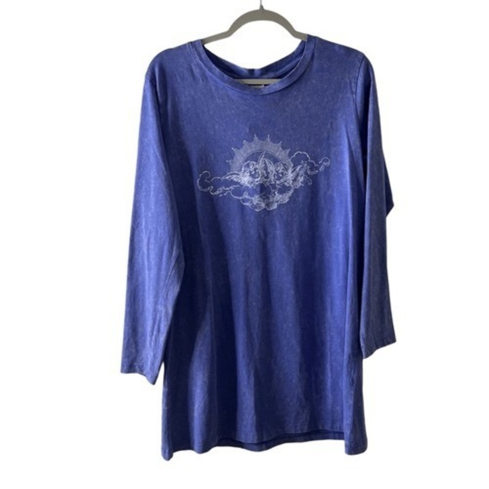 Noisy May‎ t-shirt dress with cherub motif in washed purple small NWT